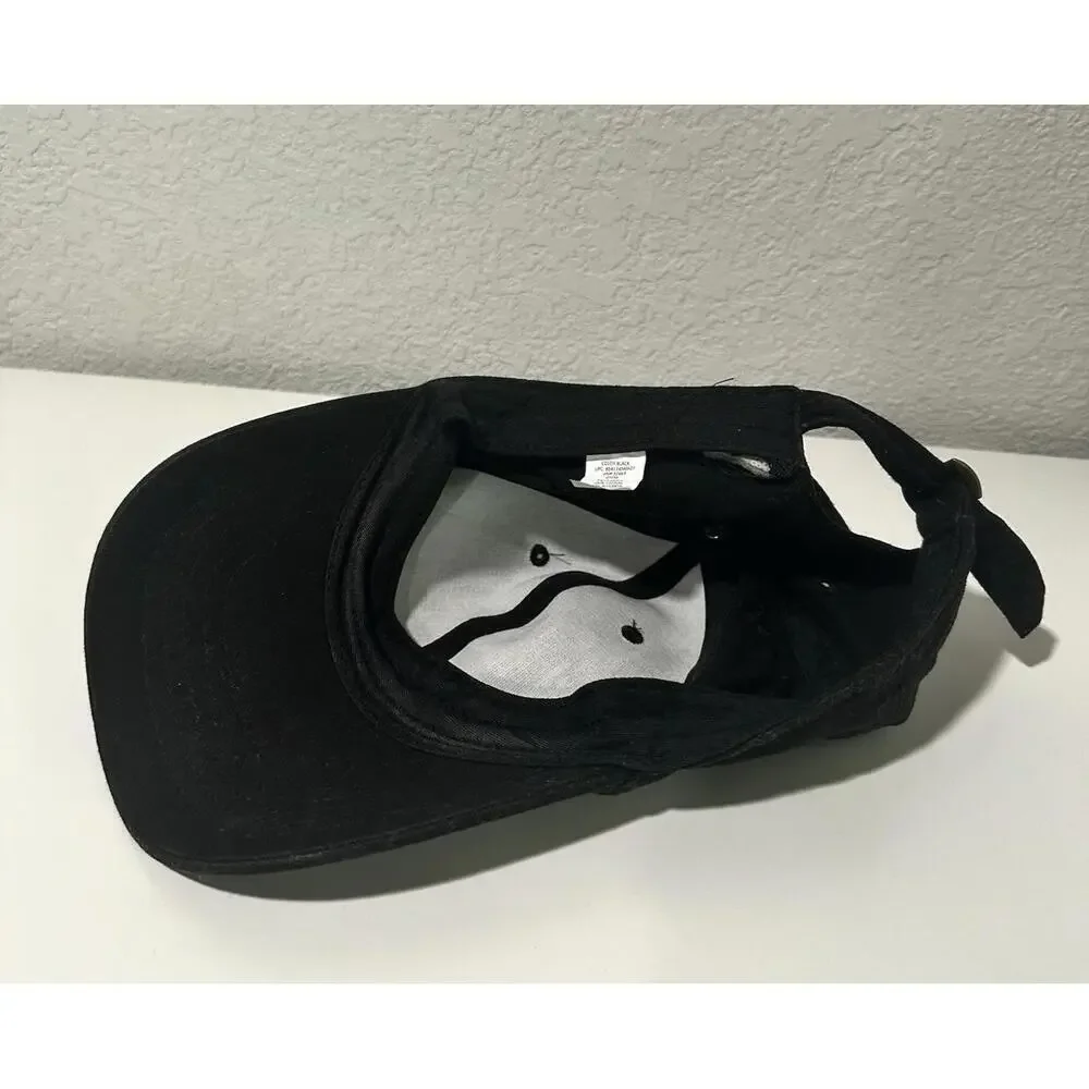 Black Solid Baseball Cap Hat Buckle Back Unisex
